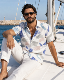 Abstract Brushstroke Shirt (Blue Tones)