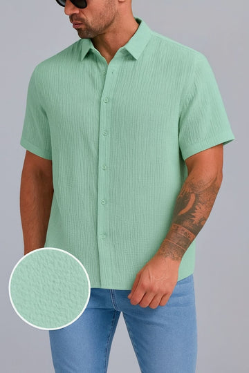 Slim-fit Striped Half-sleeved Shirt