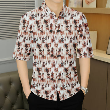 Modern Artistry Abstract Printed Half-Sleeve Shirt
