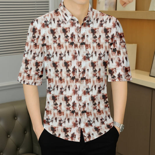 Modern Artistry Abstract Printed Half-Sleeve Shirt