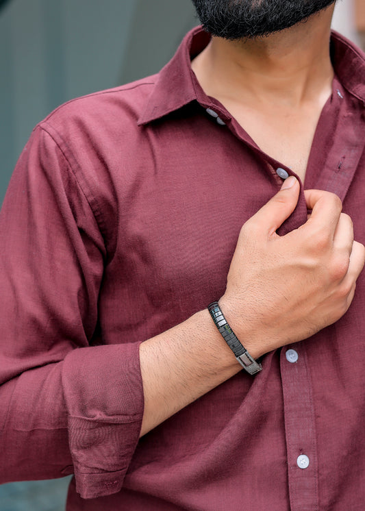 Burgundy Linen Shirt