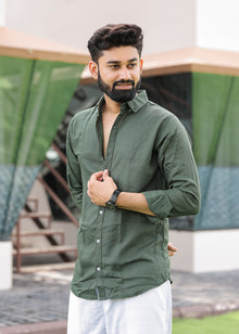 Deep Green Linen Shirt