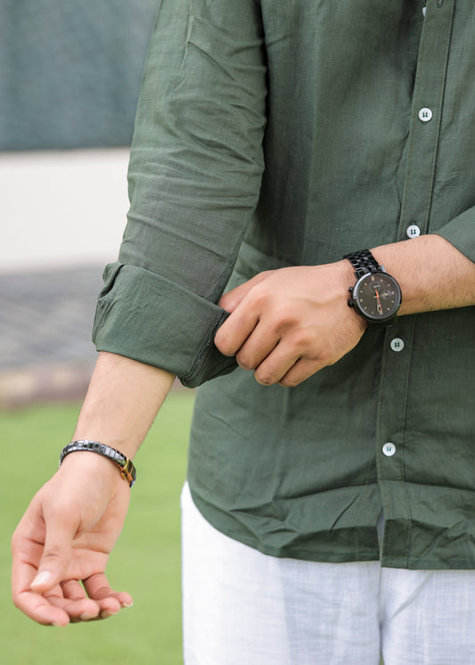 Deep Green Linen Shirt