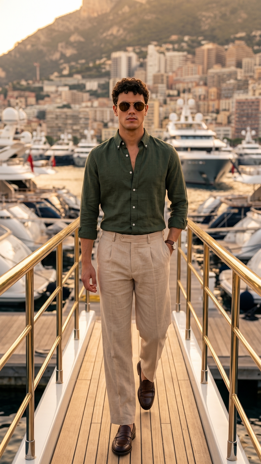 Deep Green Linen Shirt