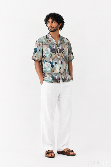 Abstract Watercolor Print Shirt