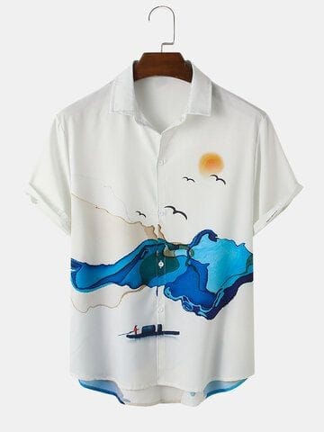 Ocean Horizon Printed Shirt