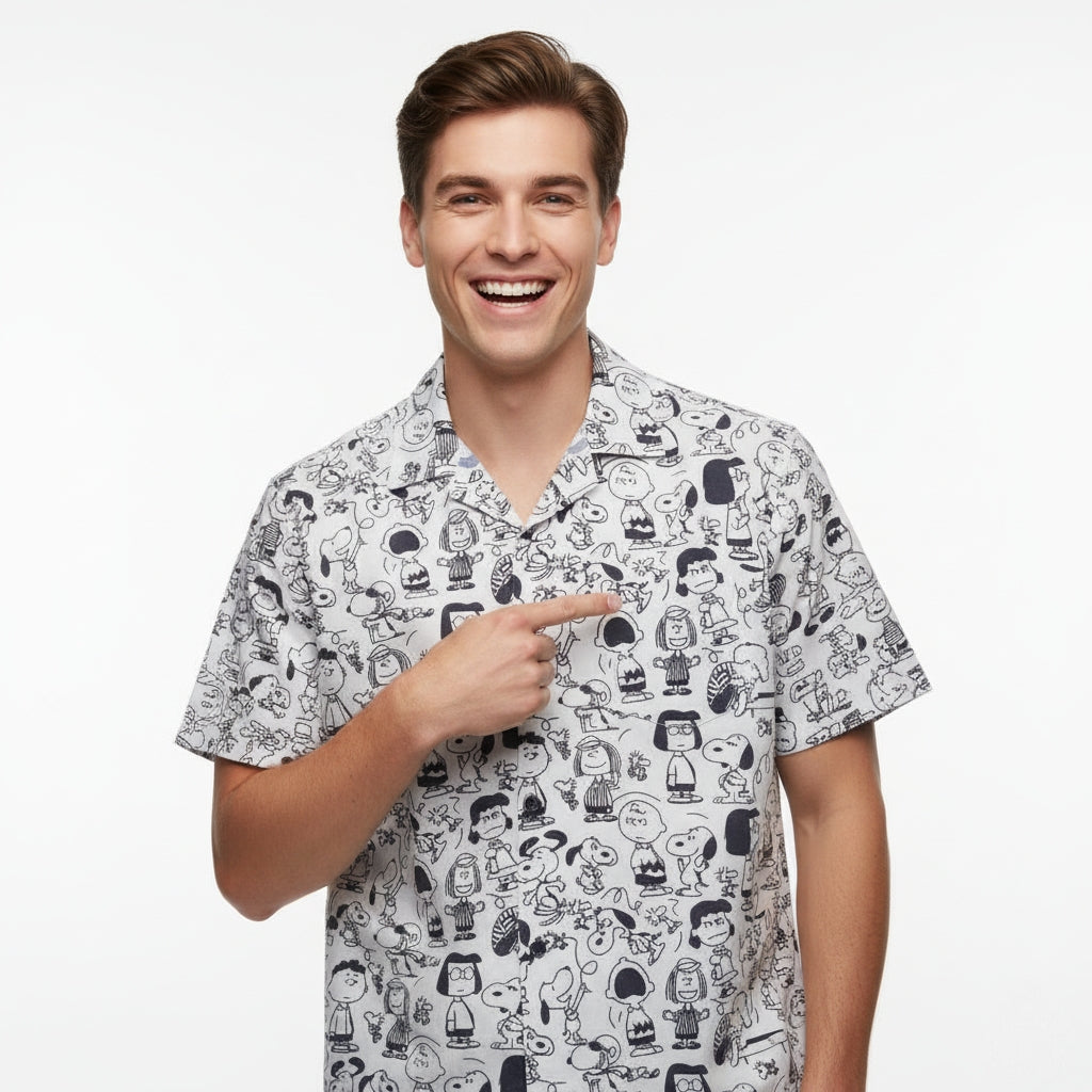 Snoopy's World Graphic Print Relaxed Fit Shirt
