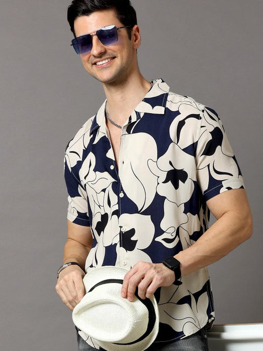 Midnight Bloom Rayon Shirt