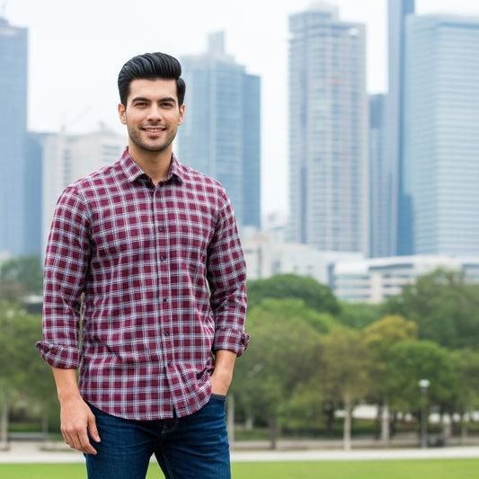 Premium Classic Checked Cotton Shirt (Buy 1 Get 1 Free)