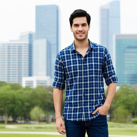 Premium Classic Checked Cotton Shirt (Buy 1 Get 1 Free)