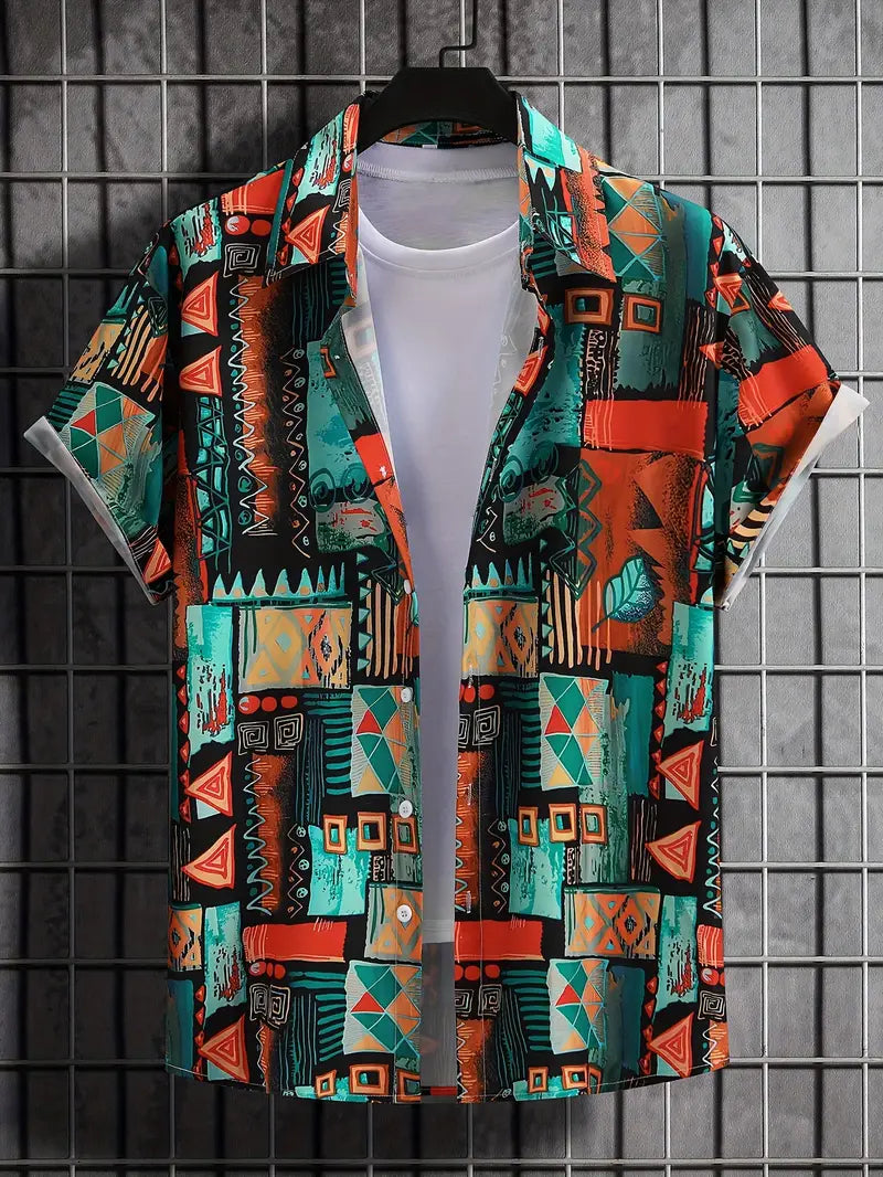 Geometric Figure Camp Shirt