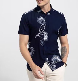 Abstract Line Art Grid Casual Shirt