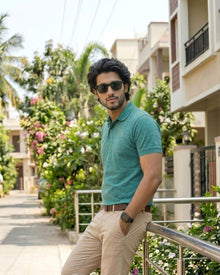 AQUA GREEN POLO MÉLANGE T-SHIRT