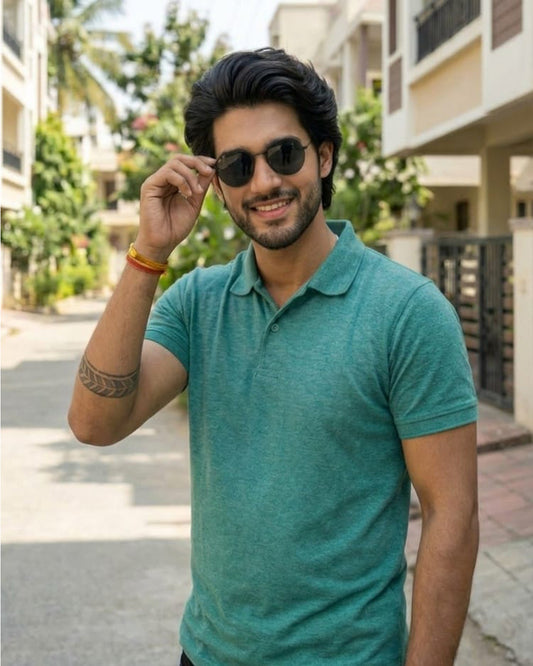 AQUA GREEN POLO T-SHIRT