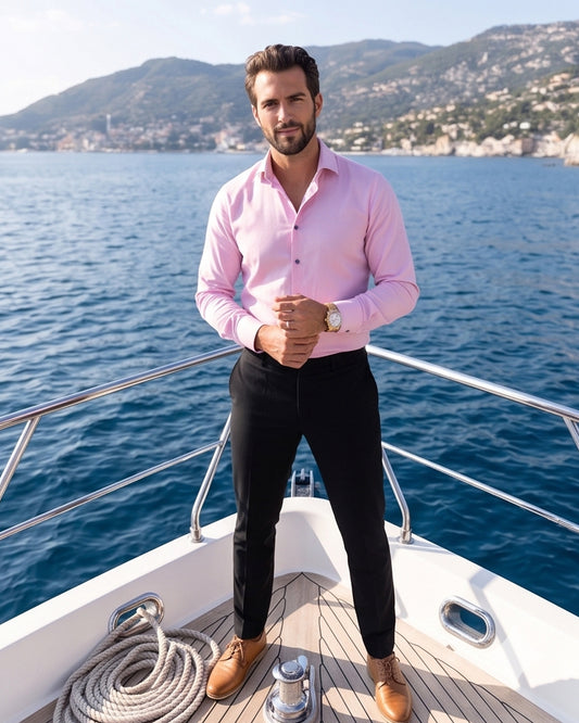 Blush Pink Solid Shirt – Premium Casual Cotton Shirt