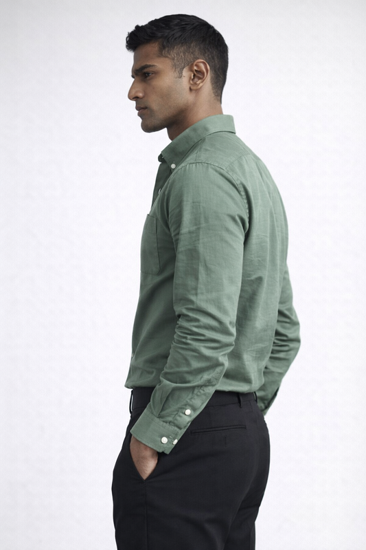 PURE LINEN GREEN SHIRT