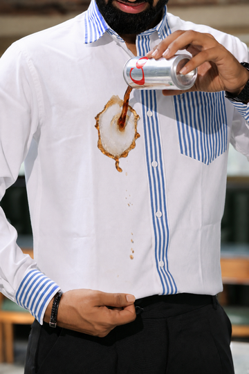 White & Blue Stripe Cotton Shirt