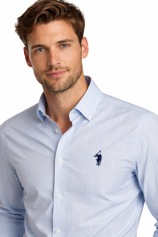 Sky Blue Striped Premium Shirt