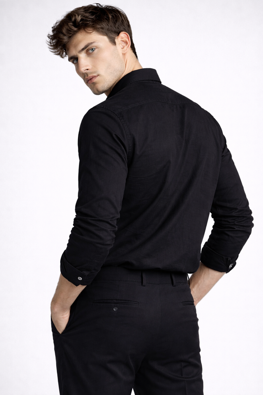 PURE LINEN BLACK SHIRT