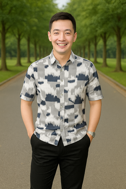 Urban Edge Abstract Printed Casual Shirt
