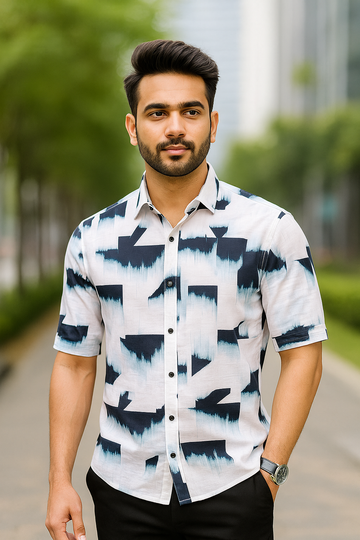 Urban Edge Abstract Printed Casual Shirt