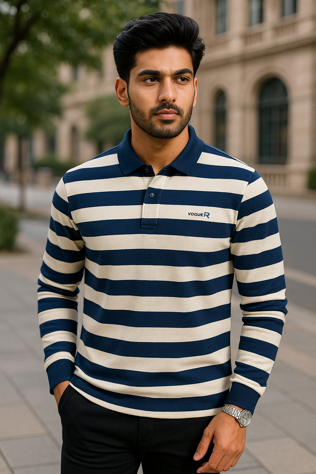 VOGUE Stride Embroidered Polo T-Shirt