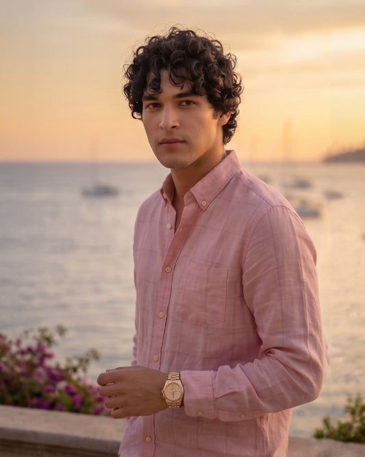 Dark Pink Check Oxford Shirt