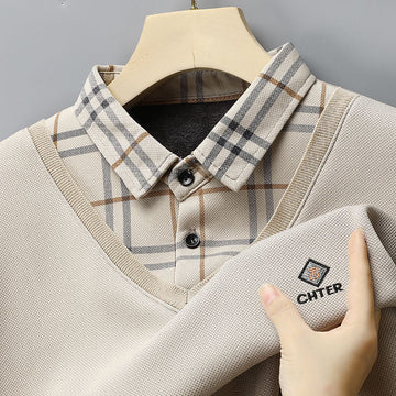 Chater Logo V-Neck Layered Sweatshirt