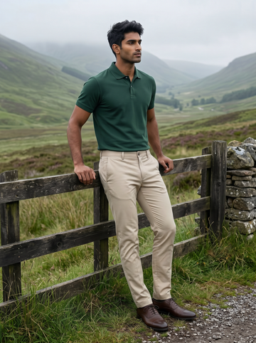 Forest Green solid Polo T-Shirt