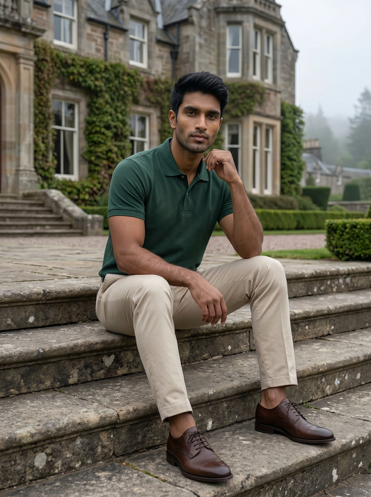 Forest Green solid Polo T-Shirt