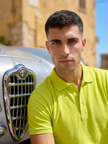 Lime Green Solid Polo T-Shirt