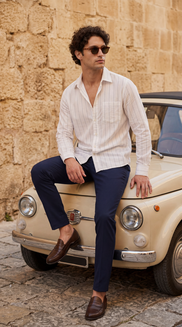Striped Pure Giza Cotton Formal Shirt