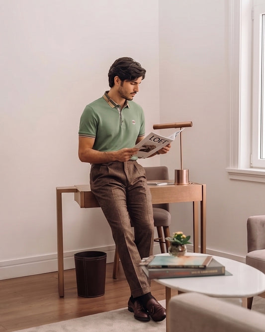 Heritage Check Collar Polo T-Shirt
