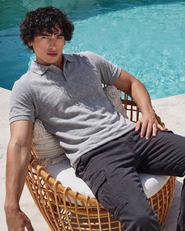 LIGHT GREY POLO MÉLANGE T-SHIRT