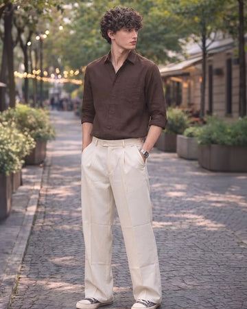 Loose Fit Pleated Trousers