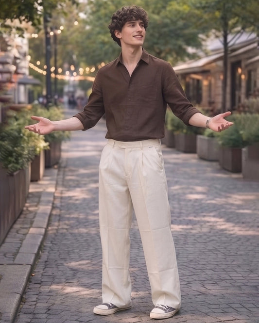 Loose Fit Pleated Trousers
