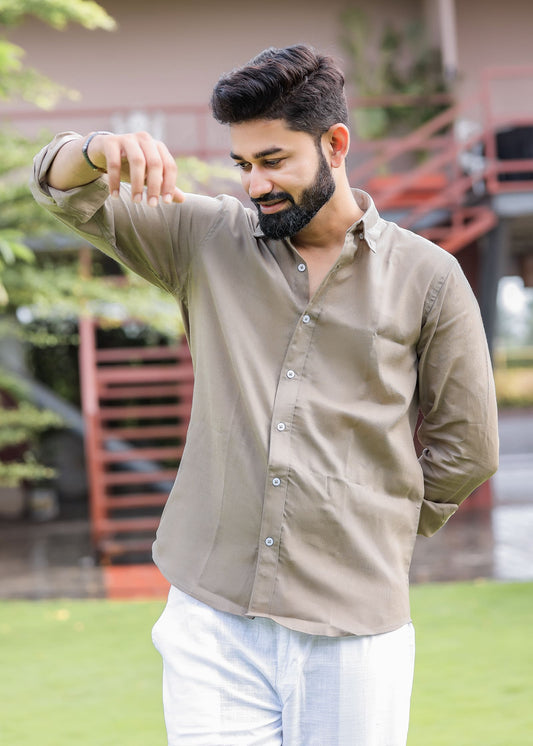 Olive Linen Shirt
