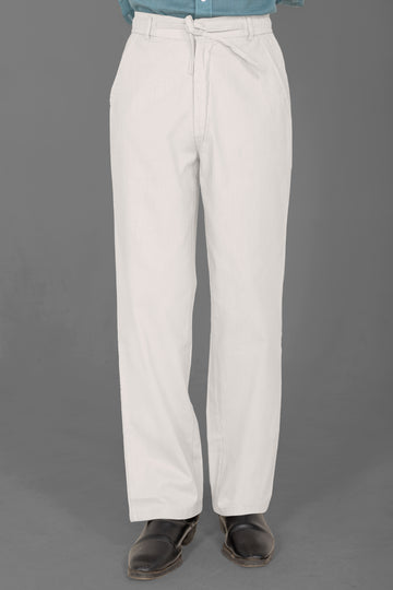 Linen Wide-Leg Trousers — White