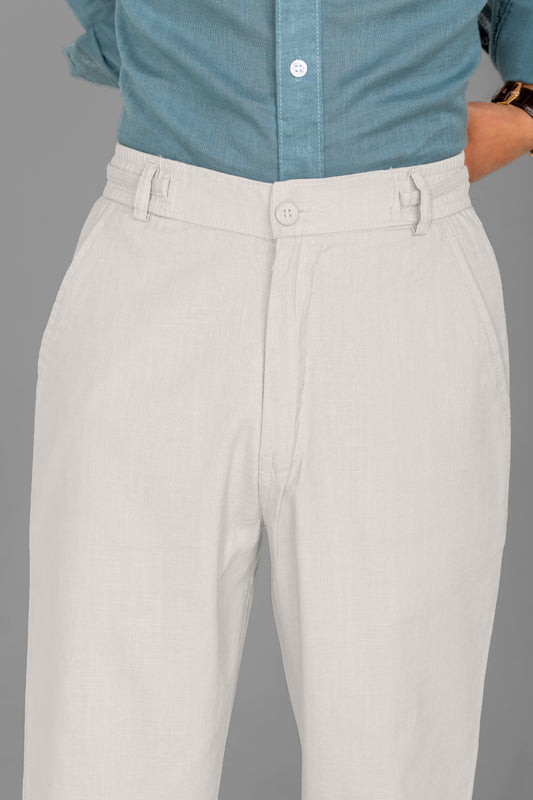 Linen Wide-Leg Trousers — White