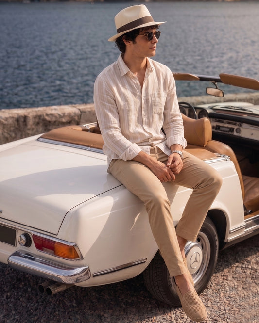 Neutral Stripe Linen Shirt