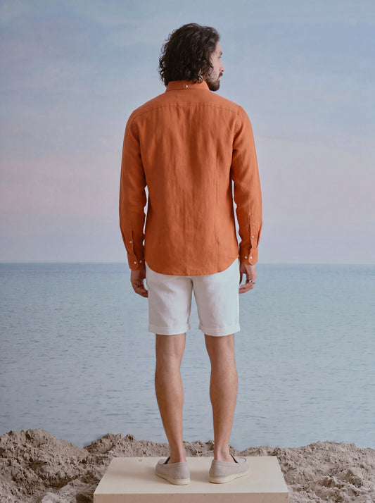 Burnt Orange Linen Shirt