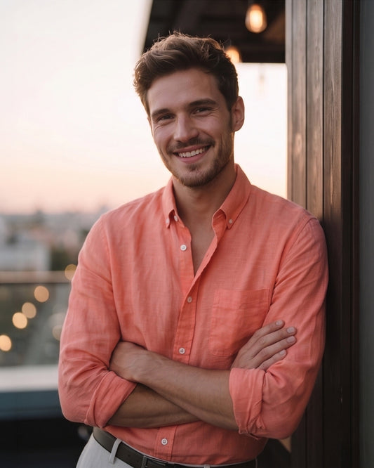 Peach Linen Shirt