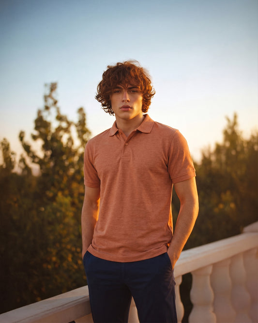 RUST ORANGE POLO T-SHIRT