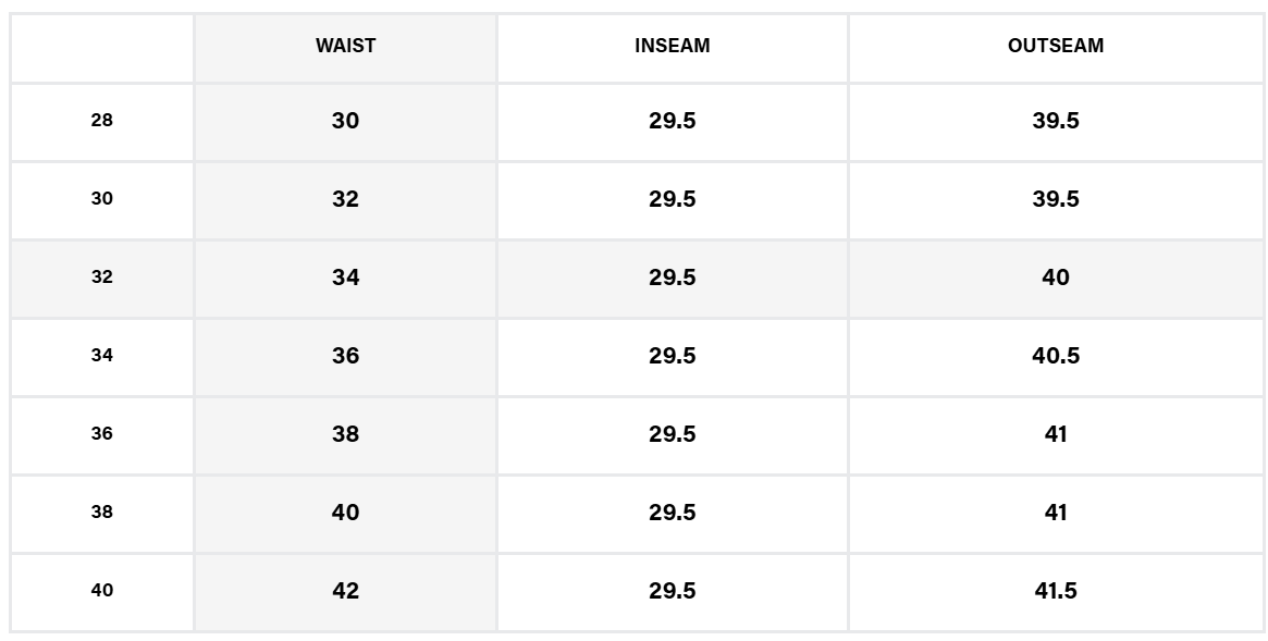 Size Chart