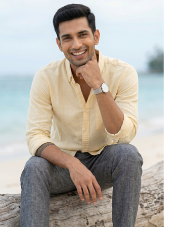Light Yellow Giza Check Shirt