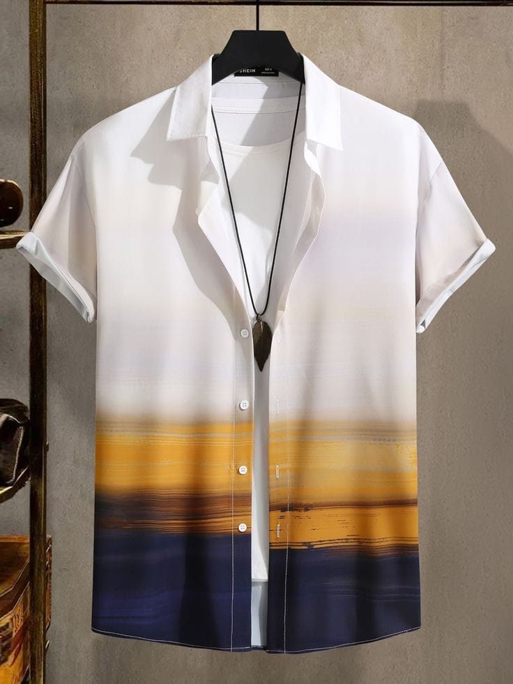 Sunset Abstract Gradient Casual Shirt