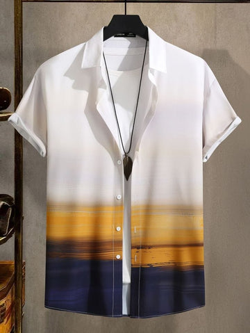 Sunset Abstract Gradient Casual Shirt