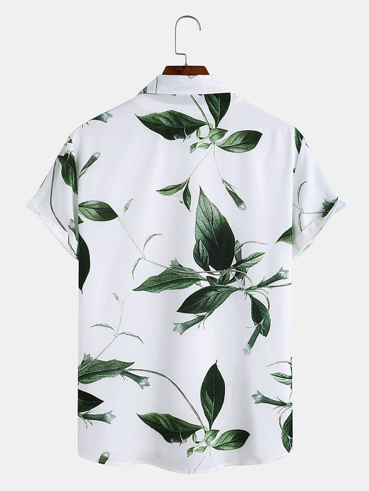 Densetrend Tropical Leaf Print Imported Shirt