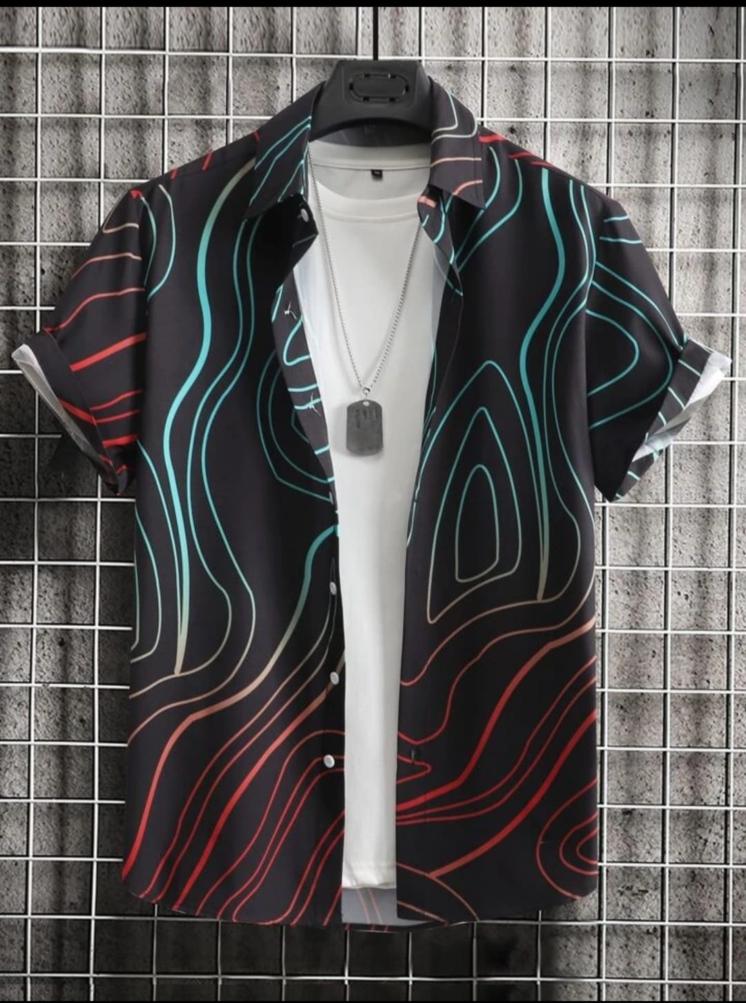 Modern Geometric Collage Shirt