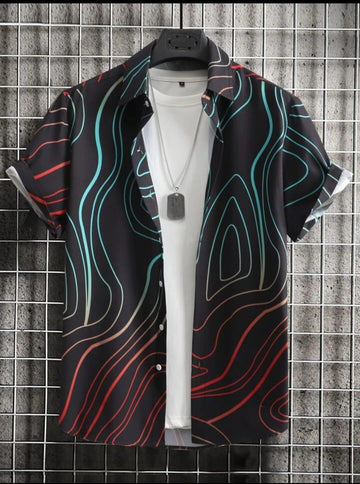 Modern Geometric Collage Shirt